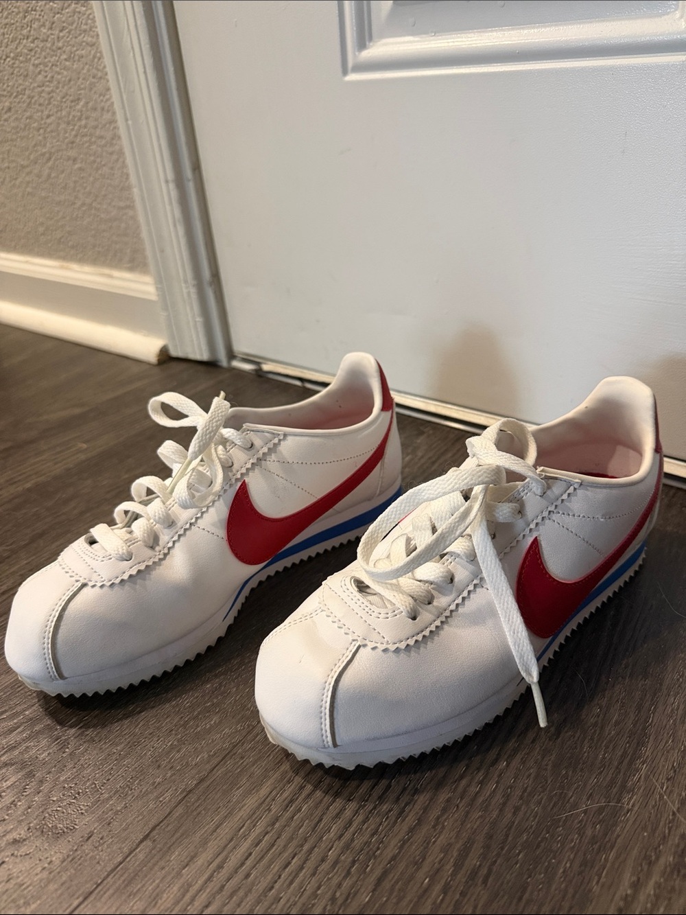 Nike cortez White Sneakers with Red Swoosh